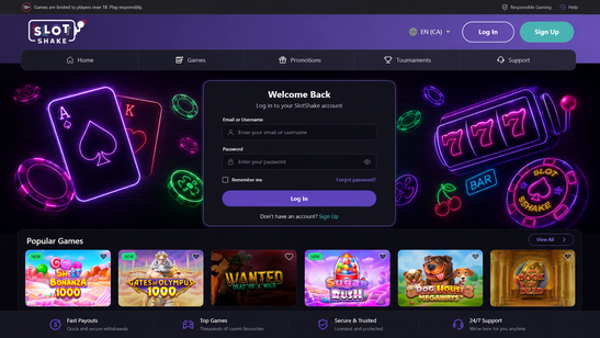 slotshake casino Gameplay